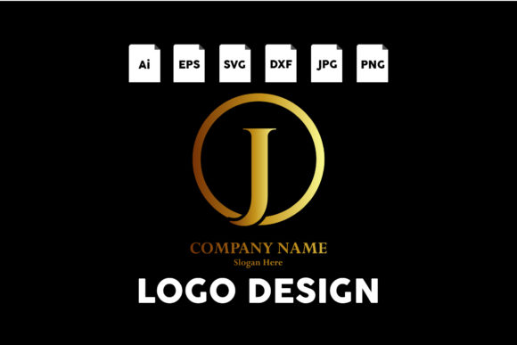 Download Logo J Letter Elegant Black Gold - Premium Bundle