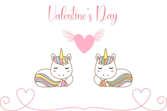 Download Valentine Unicorn Couple Illustration - Couple illustration Collection