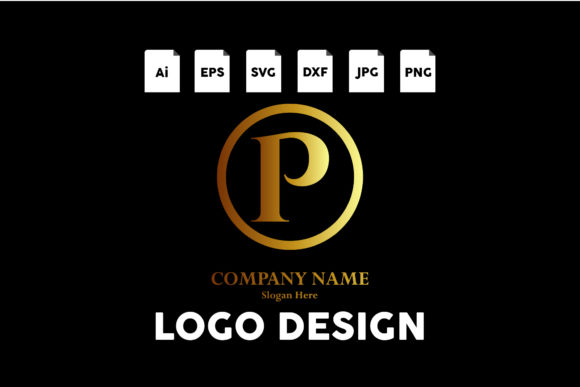 Download Logo P Letter Elegant Black Gold - Premium Resources