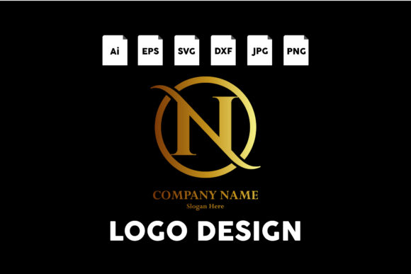 Download Logo N Letter Elegant Black Gold - Premium Resources