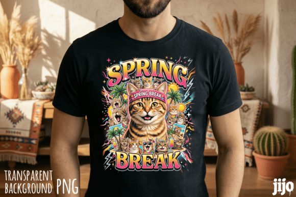 Download Spring Break Cat Palm PNG - Spring break Collection