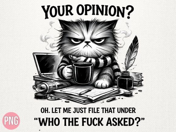 Download Funny Grumpy Office Cat Sarcastic PNG - Sarcastic Collection