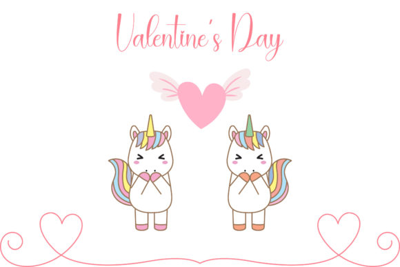Download Valentine Unicorn Couple Illustration - Couple illustration Collection