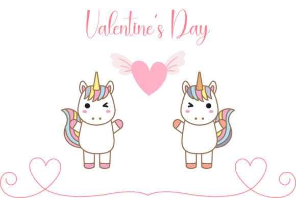 Download Valentine Unicorn Couple Illustration - Couple illustration Collection