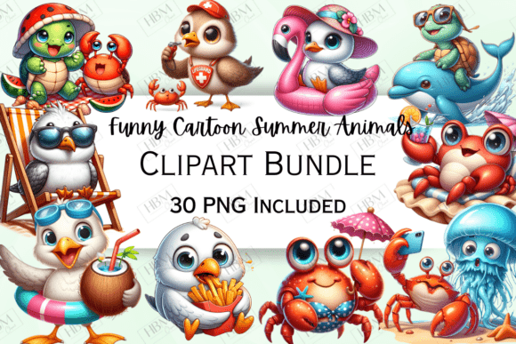 Download Funny Summer Animal Clipart - Summer animal Collection